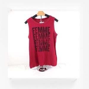CURRENT/ELLIOTT “FEMME” Graphic Muscle Tank | Size 2 (M) | Red‎